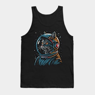 Space Astronaut Kitty Cat - Fun Animal Designs Tank Top